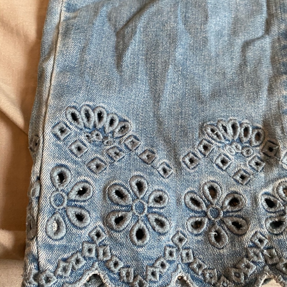 Lane Bryant jeans with cute floral design on cuffs